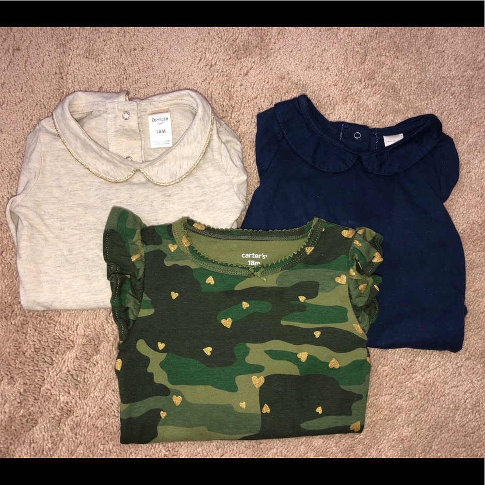 Baby Girl Bundle Long Sleeve Onesies, Size 18m